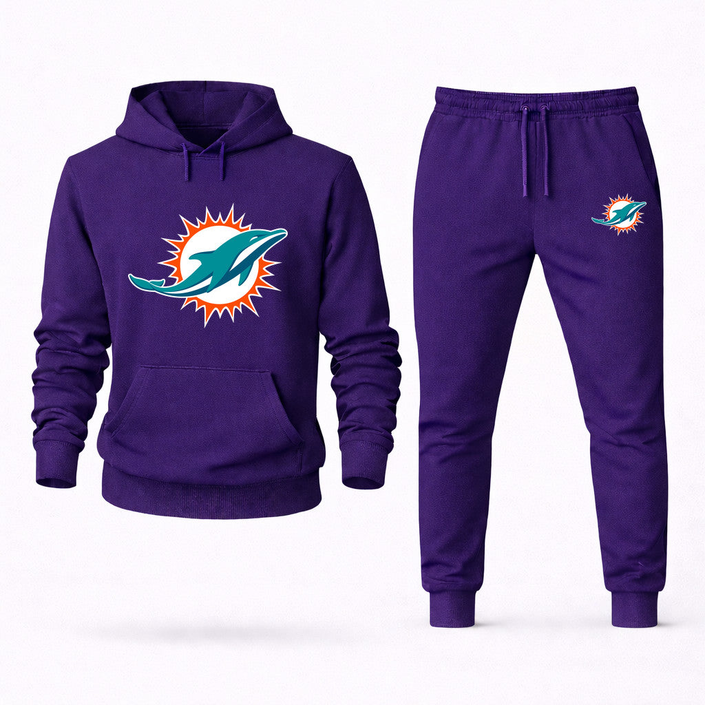 Miami Dolphins Hoodie and Joggers Set - Purple
