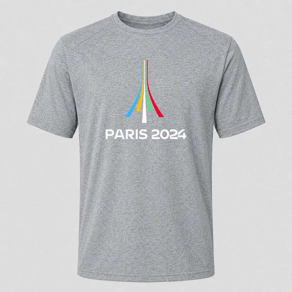 Men's Paris 2024 Olympics White Performance T-Shirt - Gray