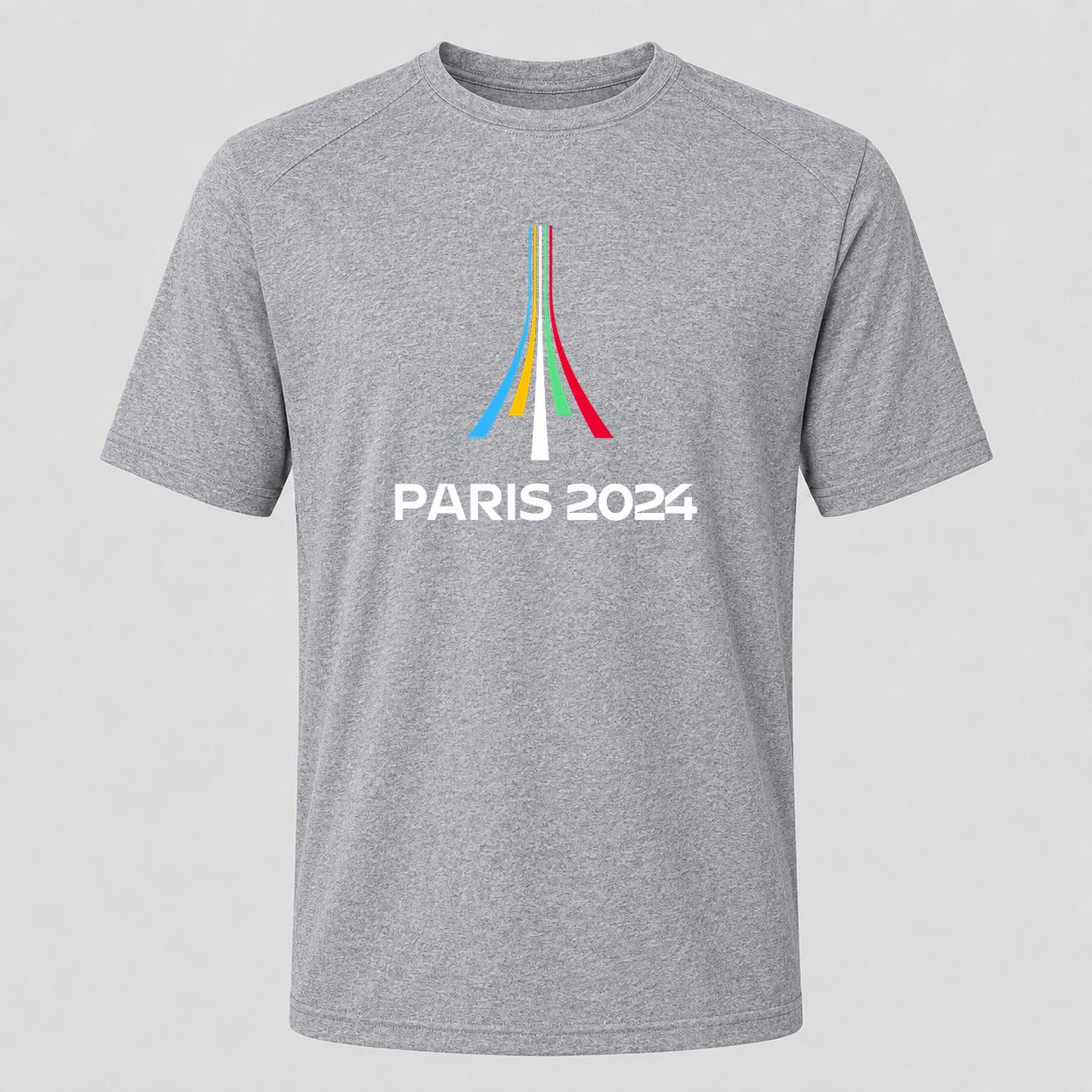 Men's Paris 2024 Olympics White Performance T-Shirt - Gray