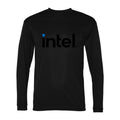 Men's Intel Polyester Long Sleeve T-Shirt - Black