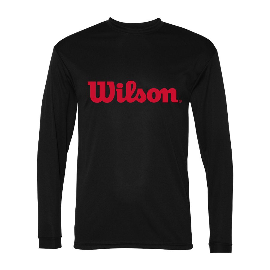 Men's Wilson Polyester Long Sleeve T-Shirt - Black