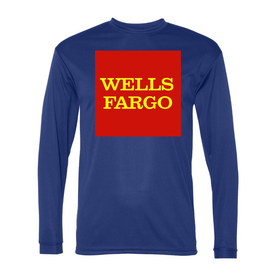 Men's wells fargo Polyester Long Sleeve T-Shirt - Royal Blue