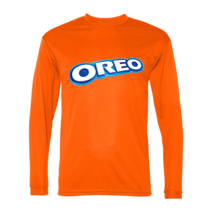 Men's Oreo food Polyester Long Sleeve T-Shirt - Safety Orange