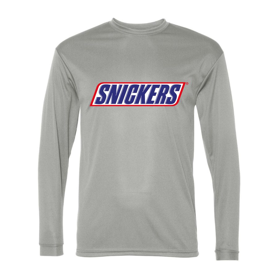 Men's Snickers food Polyester Long Sleeve T-Shirt - Silver