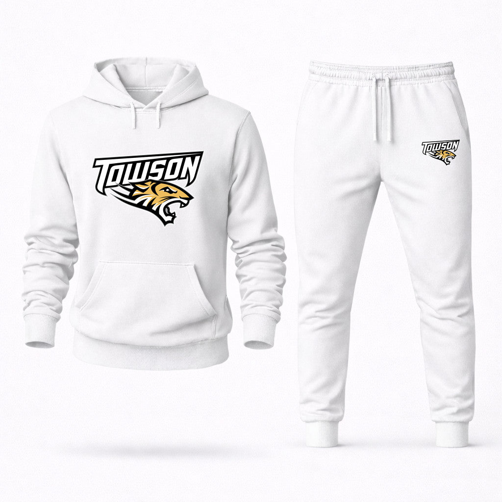Towson Tigers Hoodie and Joggers Set - White