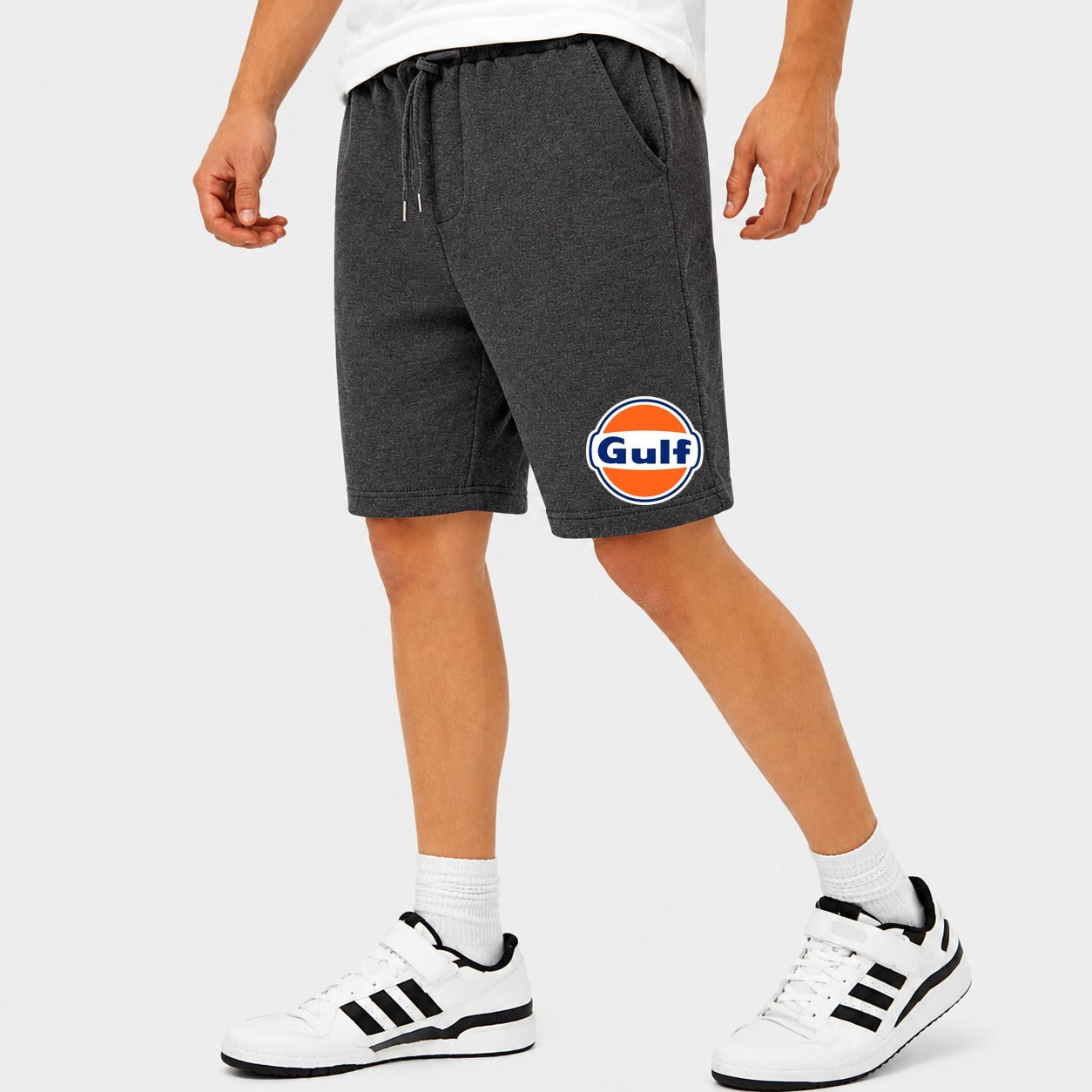 Men's Gulf Oil Cotton Shorts - Charcoal