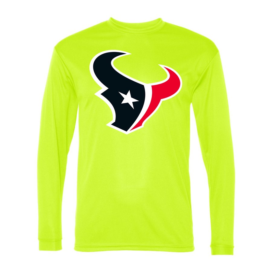 Men's Houston Texans Polyester Long Sleeve T-Shirt - Safety Yellow