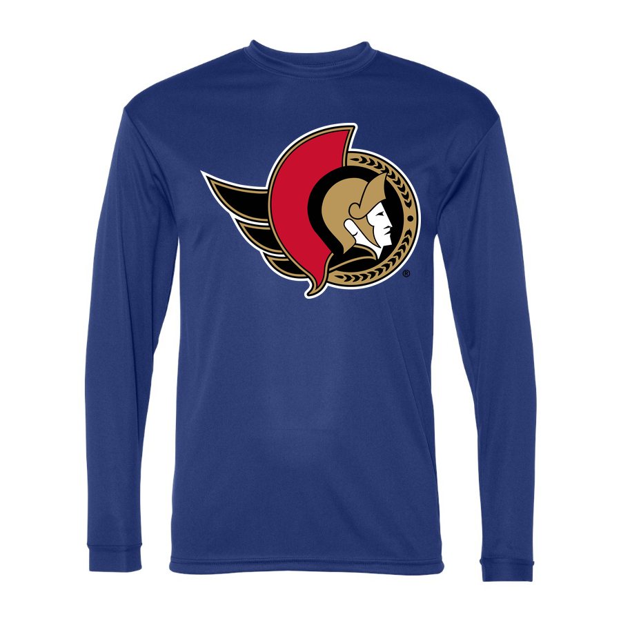 Men's Ottawa Senators Polyester Long Sleeve T-Shirt - Royal Blue