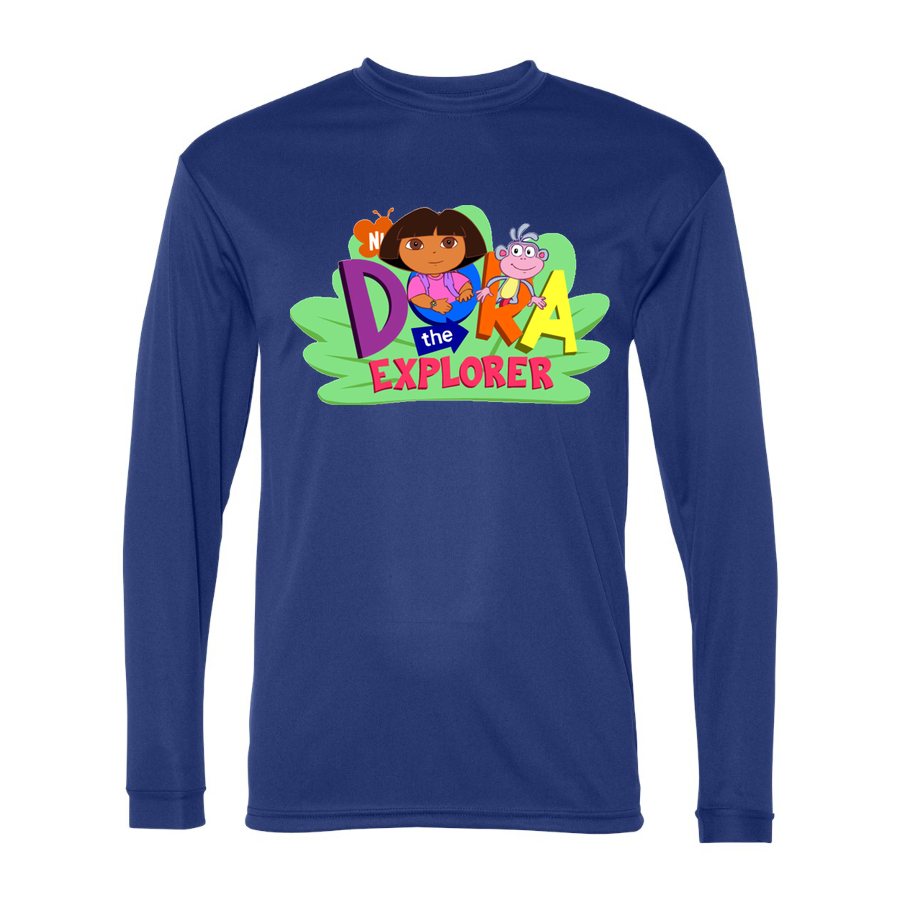 Men's Dora the Explorer Polyester Long Sleeve T-Shirt - Royal Blue
