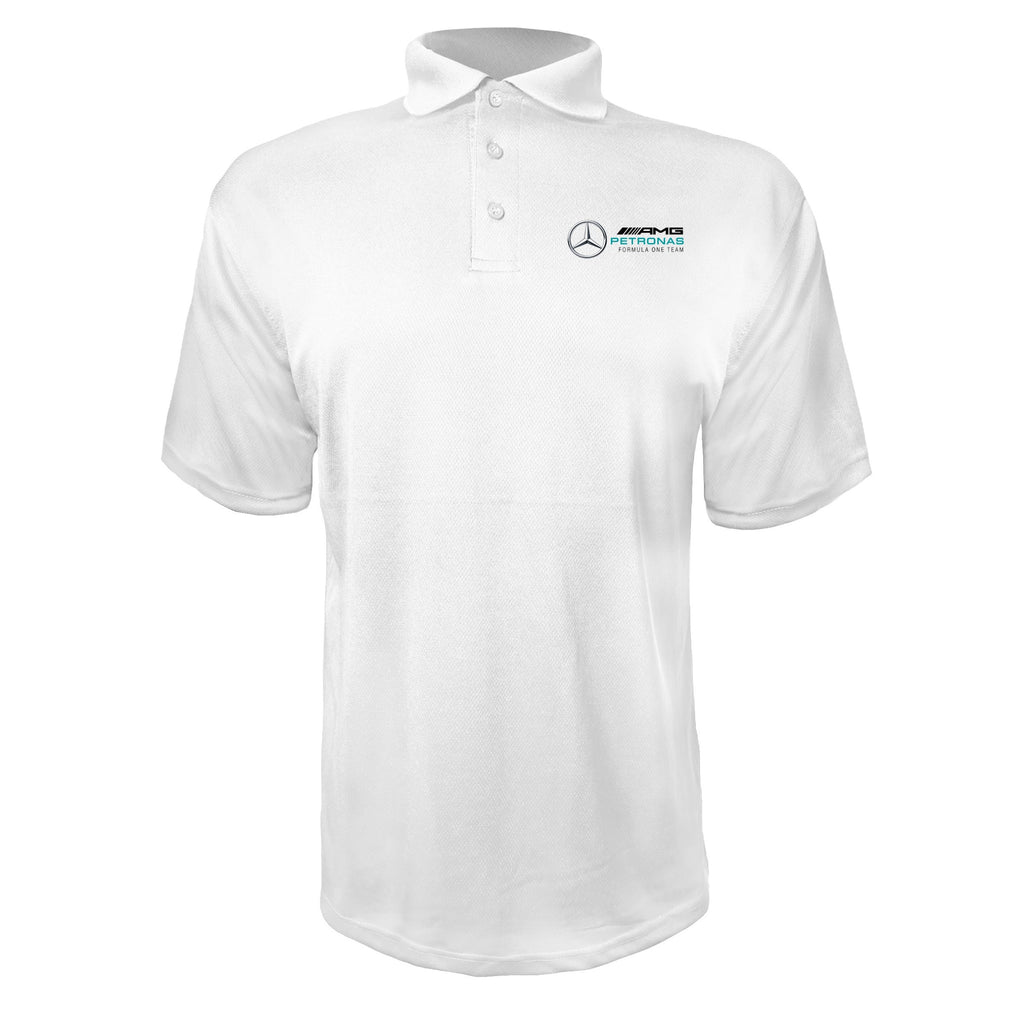 Mercedes AMG Petronas Formula One Team White polyester polo