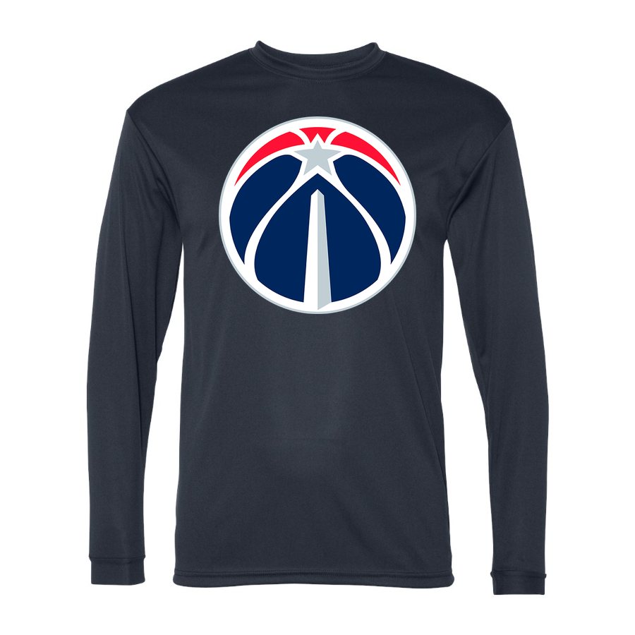 Men's Washington Wizards Polyester Long Sleeve T-Shirt - Navy