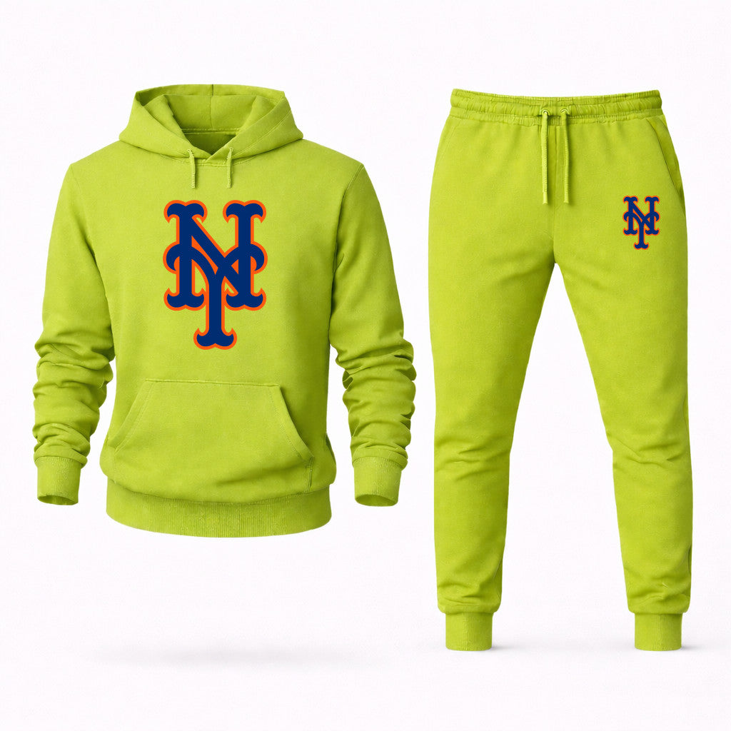 New York Mets Hoodie and Joggers Set - Lime Green