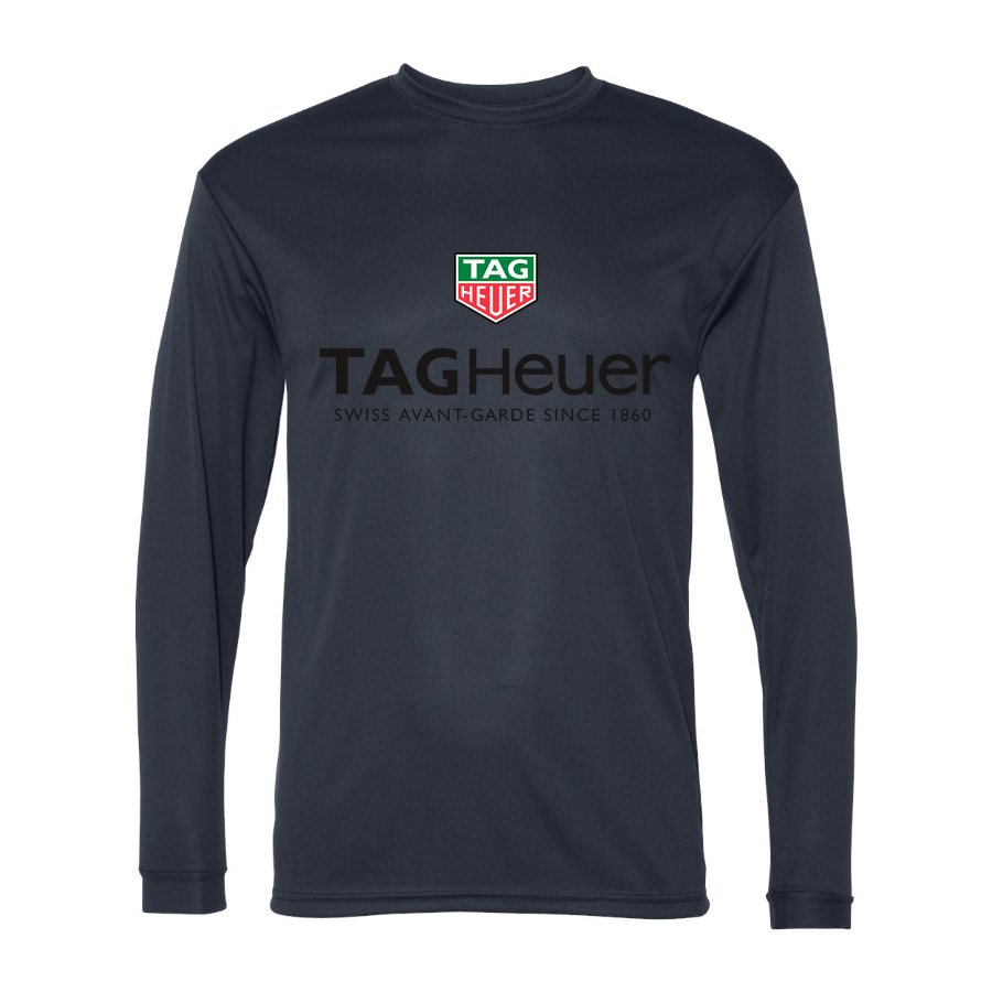 Men's TAG Heuer Polyester Long Sleeve T-Shirt - Navy