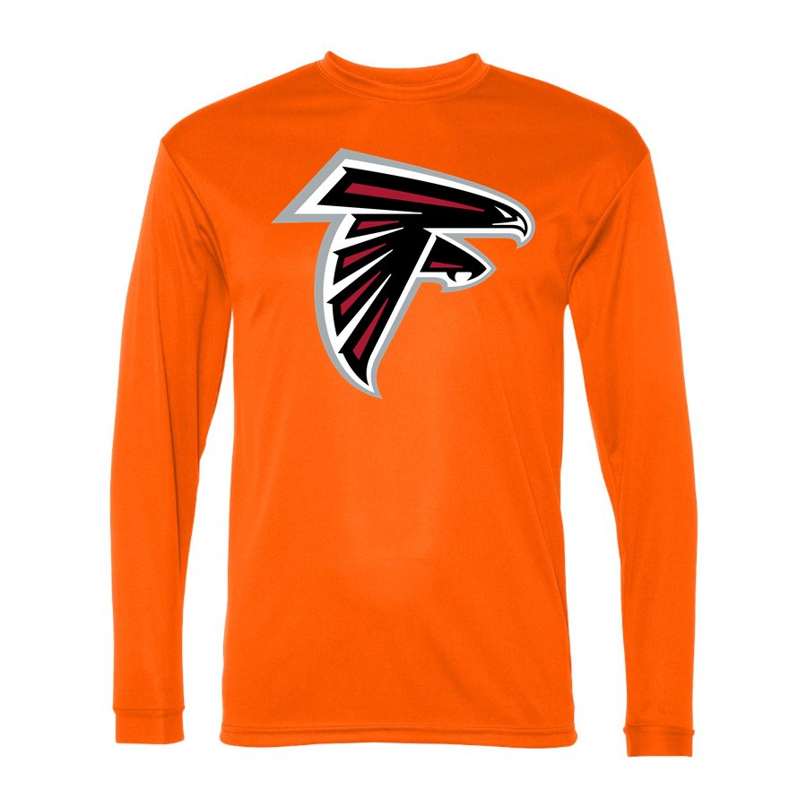 Men's Atlanta Falcons Polyester Long Sleeve T-Shirt - Safety Orange