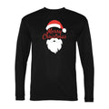 Men's Merry Christmas Santa Claus Polyester Long Sleeve T-Shirt - Black