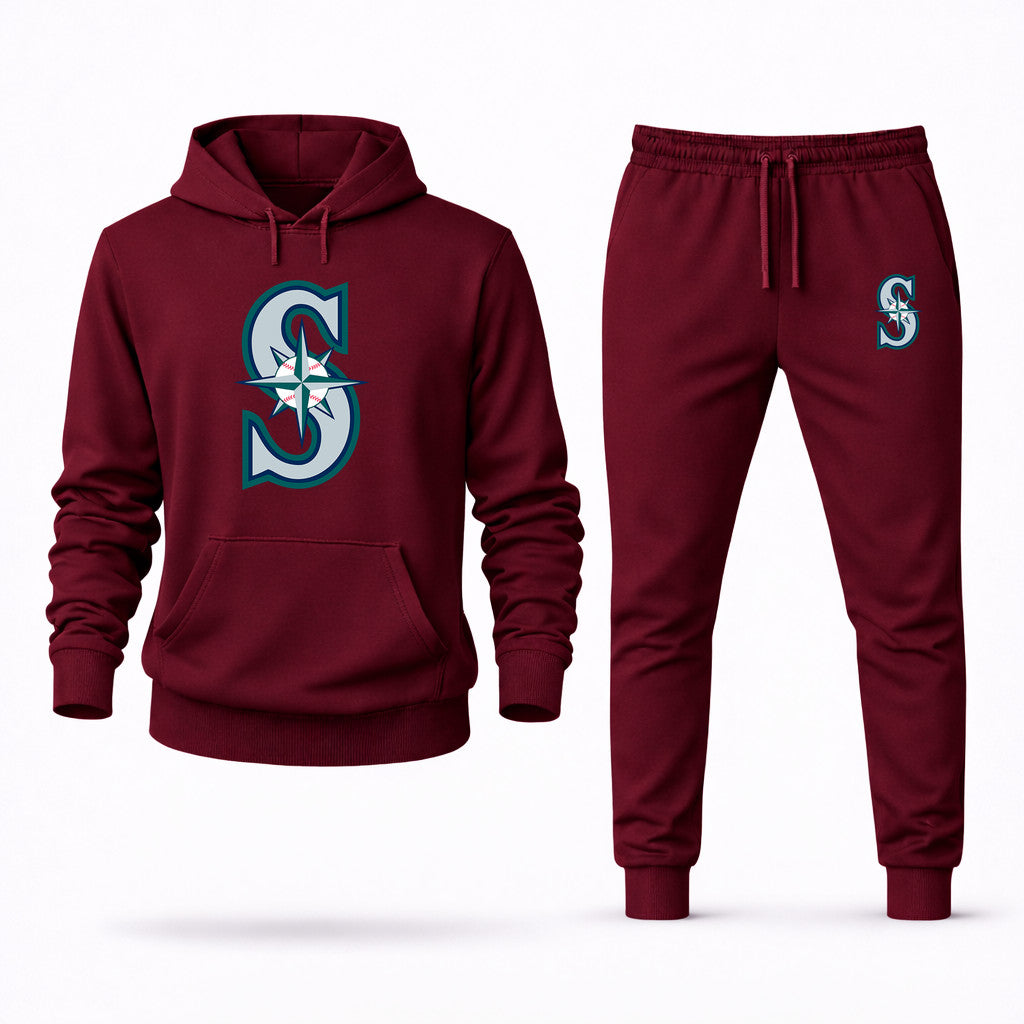 Seattle Mariners Hoodie and Joggers Set - Burgundy