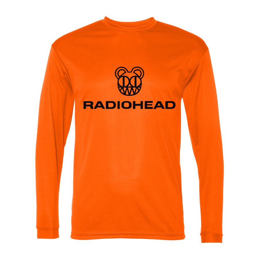 Men's Radiohead Polyester Long Sleeve T-Shirt - Safety Orange