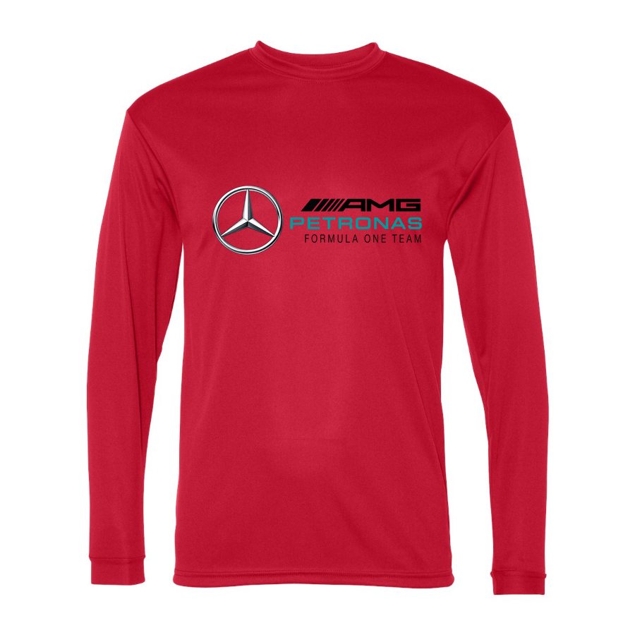 Men's Mercedes AMG Petronas Formula One Team Polyester Long Sleeve T-Shirt - Red