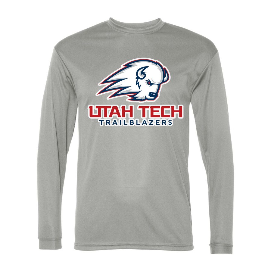 Men's Utah Tech Trailblazers Polyester Long Sleeve T-Shirt - Silver