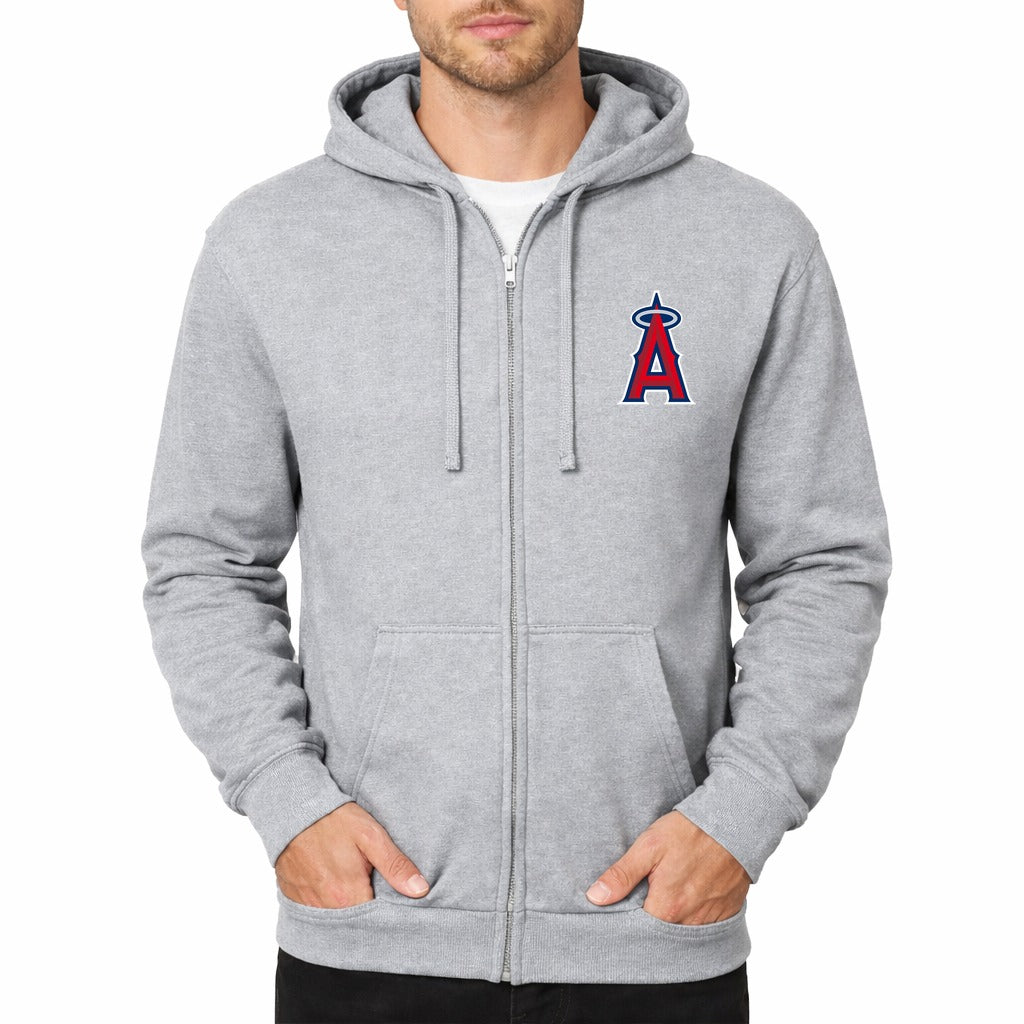 Men's Los Angeles Angels Zipper Hoodie - Gray
