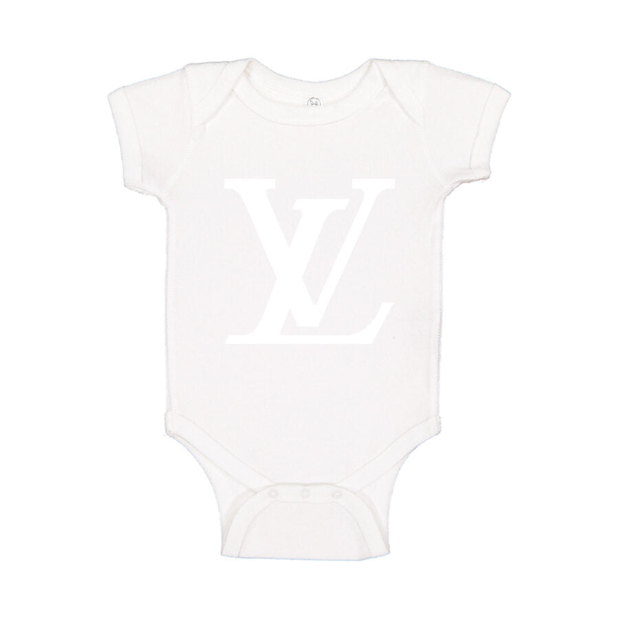 Louis Vuitton White Logo Baby Romper Onesie - White