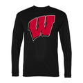 Men's Wisconsin Badgers Polyester Long Sleeve T-Shirt - Black