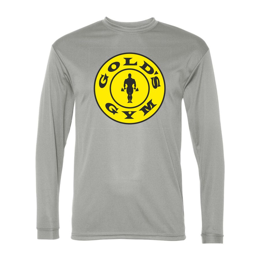 Men's Gold's Gym Polyester Long Sleeve T-Shirt - Silver