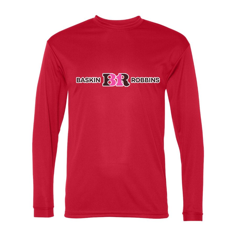 Men's Baskin-Robbins Polyester Long Sleeve T-Shirt - Red