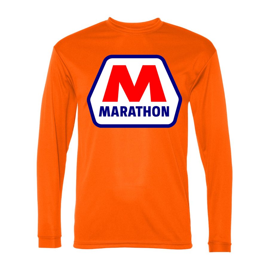 Men's Marathon Polyester Long Sleeve T-Shirt - Safety Orange