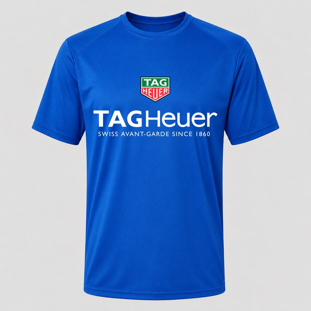Men's TAG Heuer White Performance T-Shirt - Royal Blue