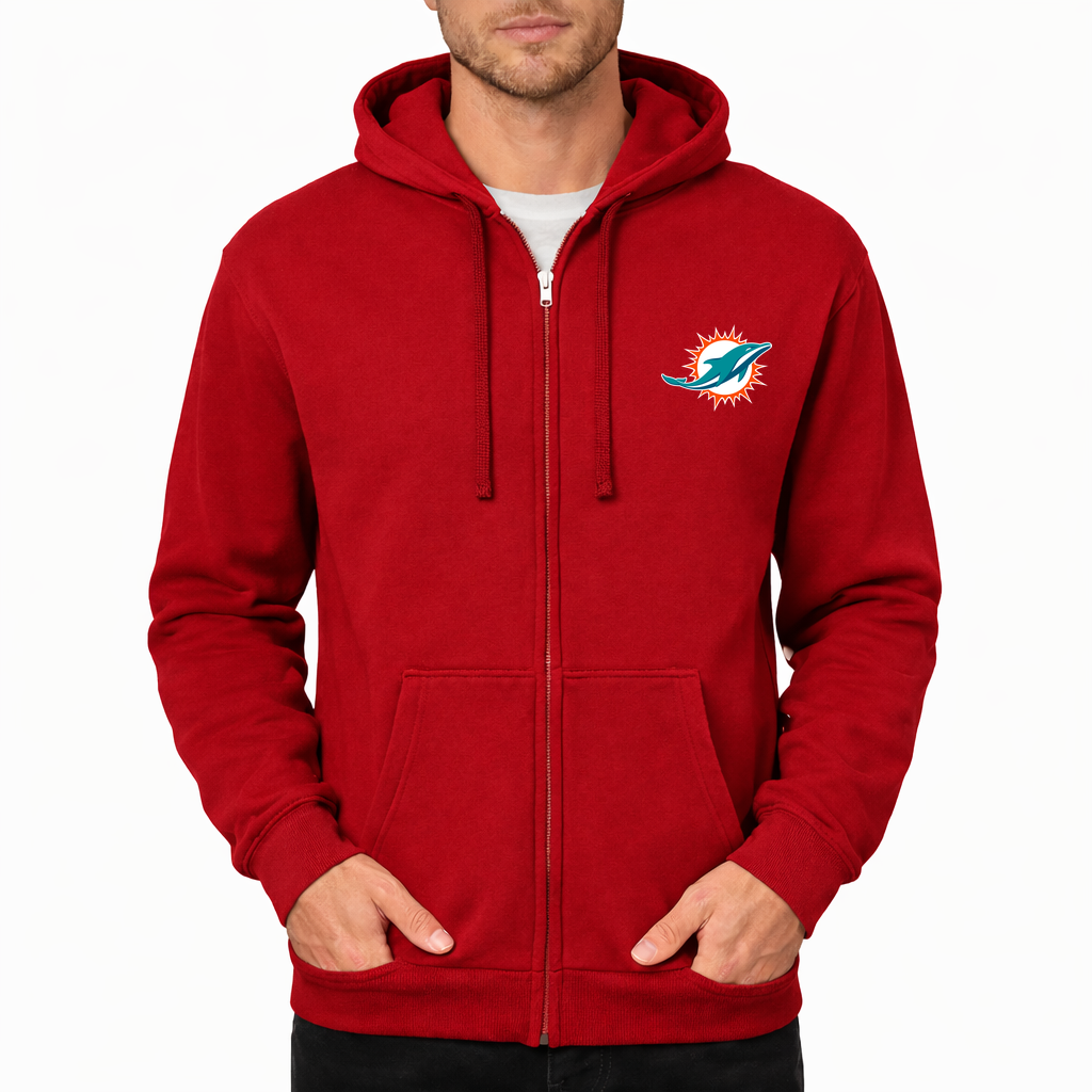 Men's Miami Dolphins Zipper Hoodie - Red