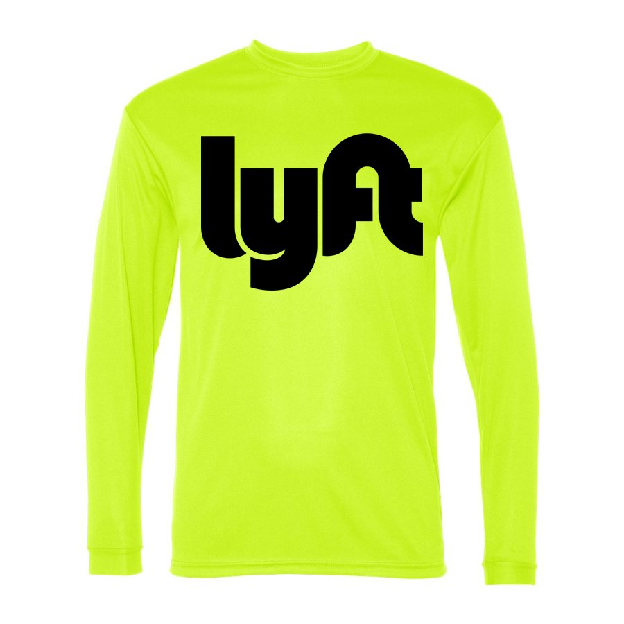 Men's Lyft black Polyester Long Sleeve T-Shirt - Safety Yellow