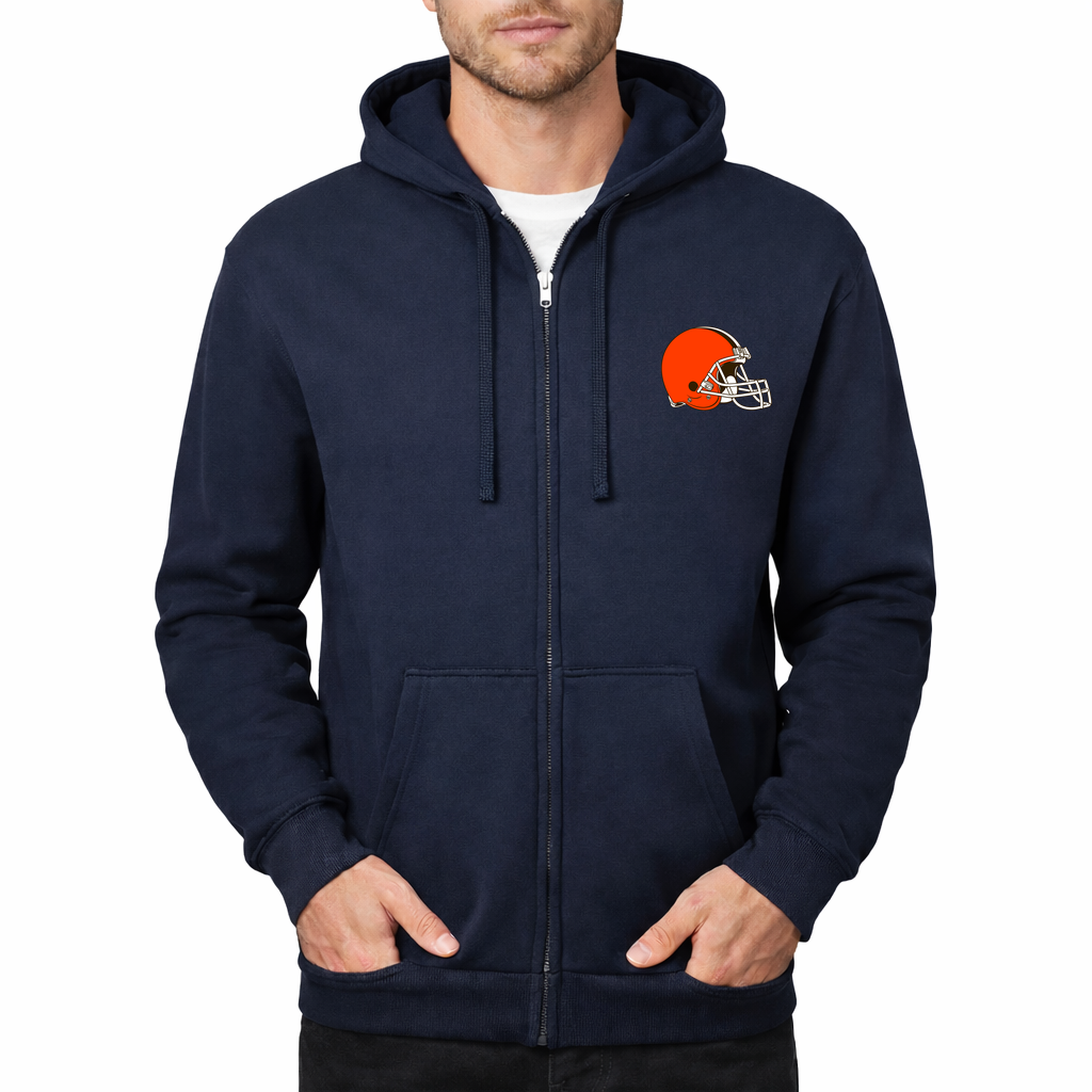 Men's Cleveland Browns Zipper Hoodie - Navy