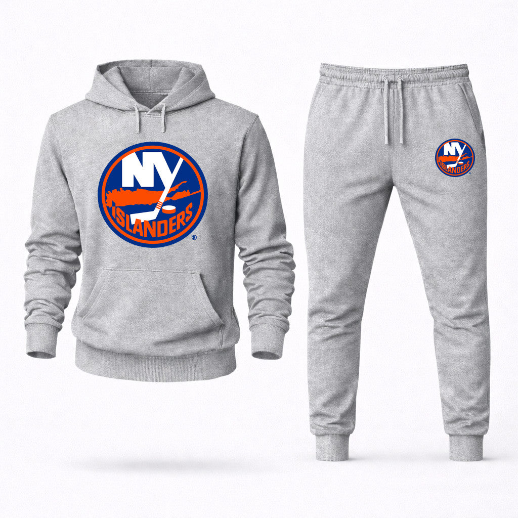 New York Islanders Hoodie and Joggers Set - Grey