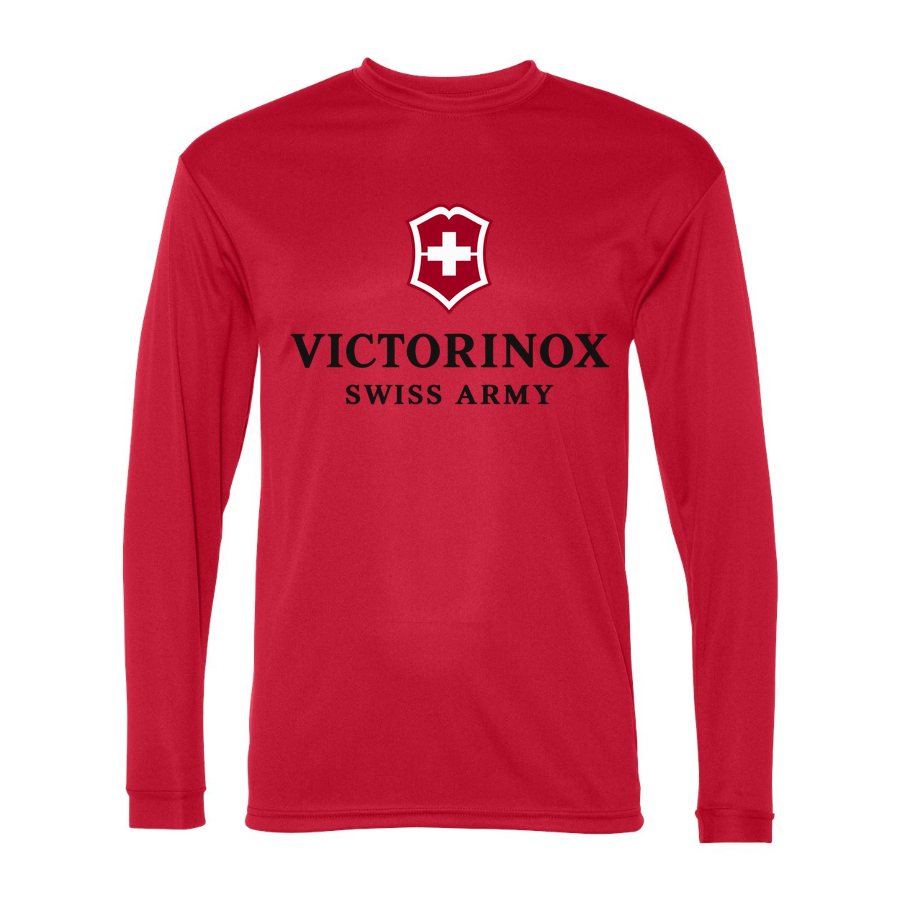 Men's Victorinox Swiss Army Polyester Long Sleeve T-Shirt - Red