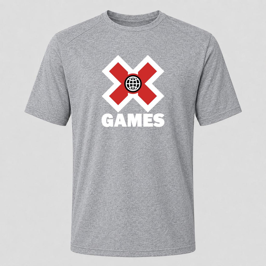 Men's X Games White Performance T-Shirt - Gray
