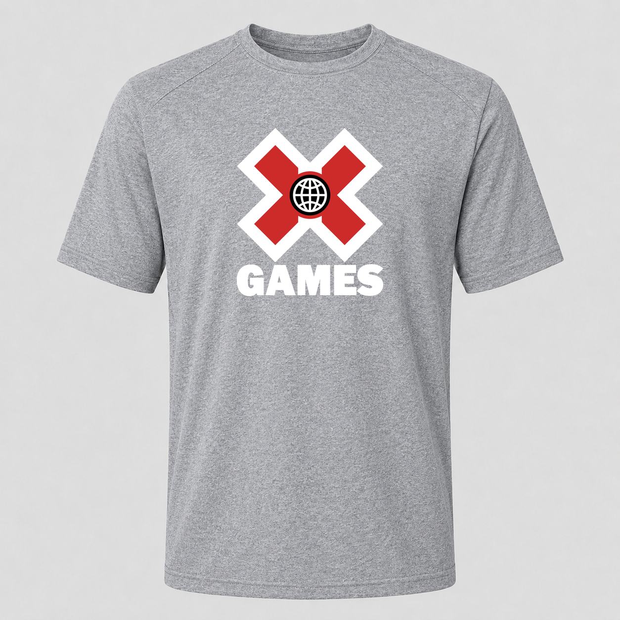 Men's X Games White Performance T-Shirt - Gray
