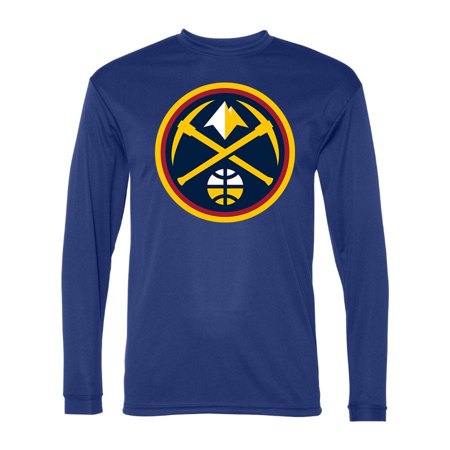 Men's Denver Nuggets Polyester Long Sleeve T-Shirt - Royal Blue