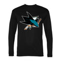 Men's San Jose Sharks Polyester Long Sleeve T-Shirt - Black