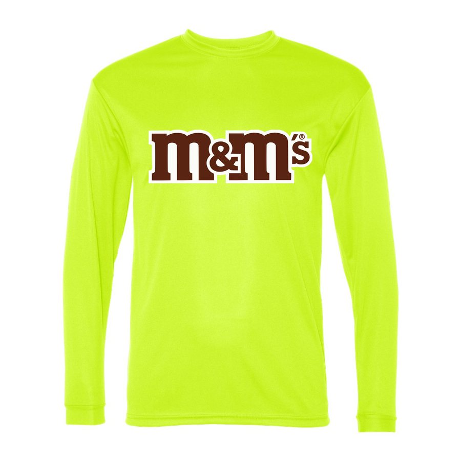 Men's M&M's Polyester Long Sleeve T-Shirt - Safety Yellow