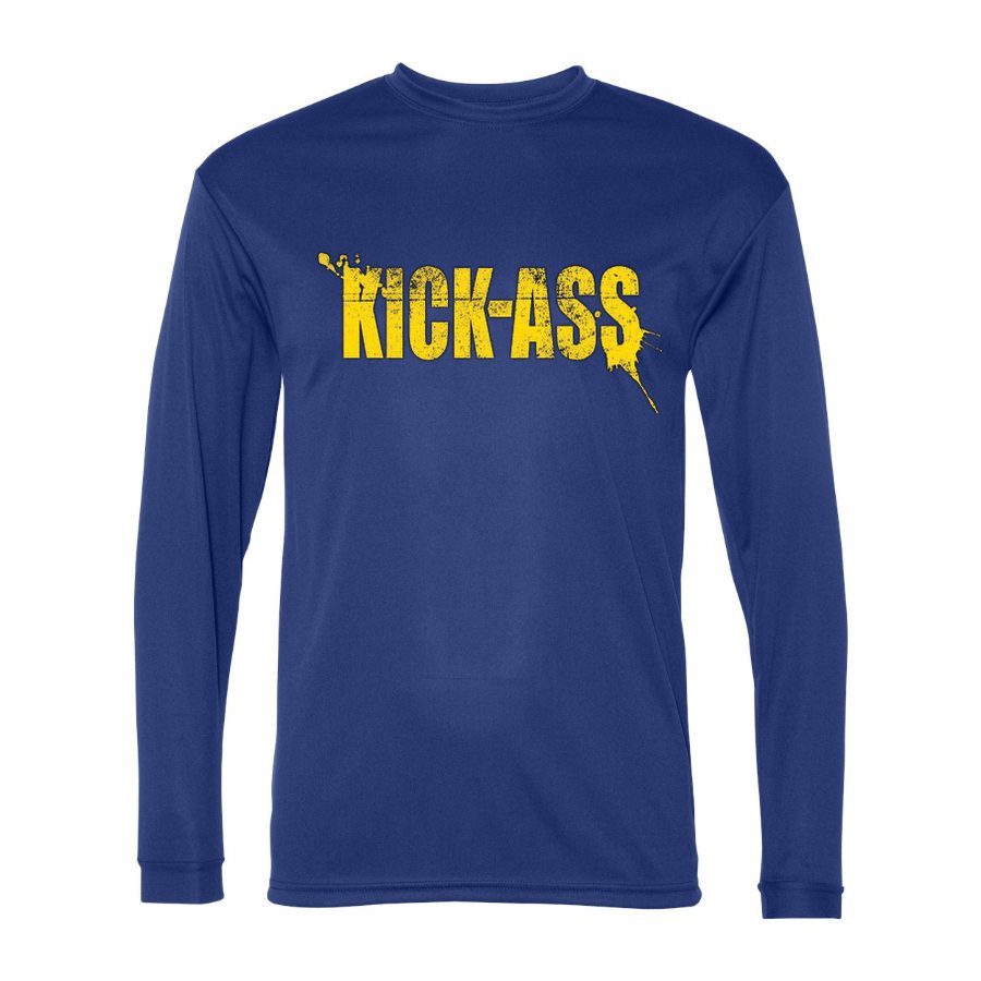 Men's Kick-Ass Polyester Long Sleeve T-Shirt - Royal Blue