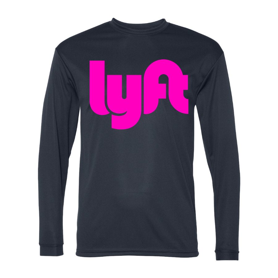 Men's Lyft pink Polyester Long Sleeve T-Shirt - Navy
