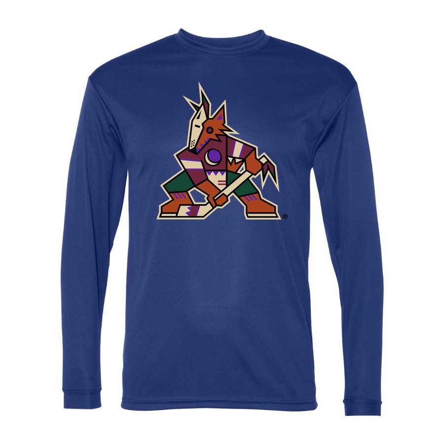Men's Arizona Coyotes Polyester Long Sleeve T-Shirt - Royal Blue