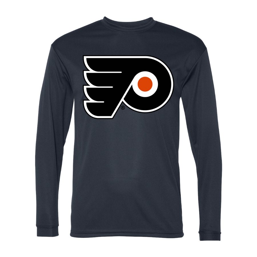 Men's Philadelphia Flyers Polyester Long Sleeve T-Shirt - Navy