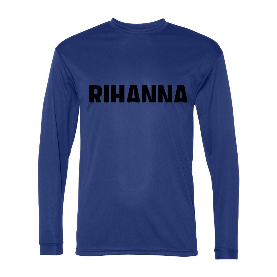Men's Rihanna Polyester Long Sleeve T-Shirt - Royal Blue