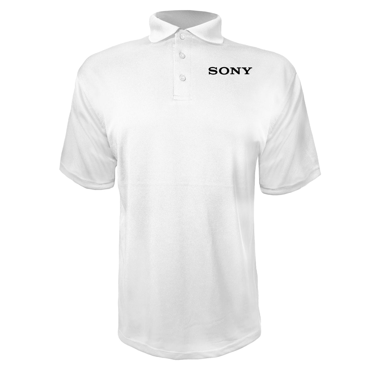 Sony Black men's polyester polo in White