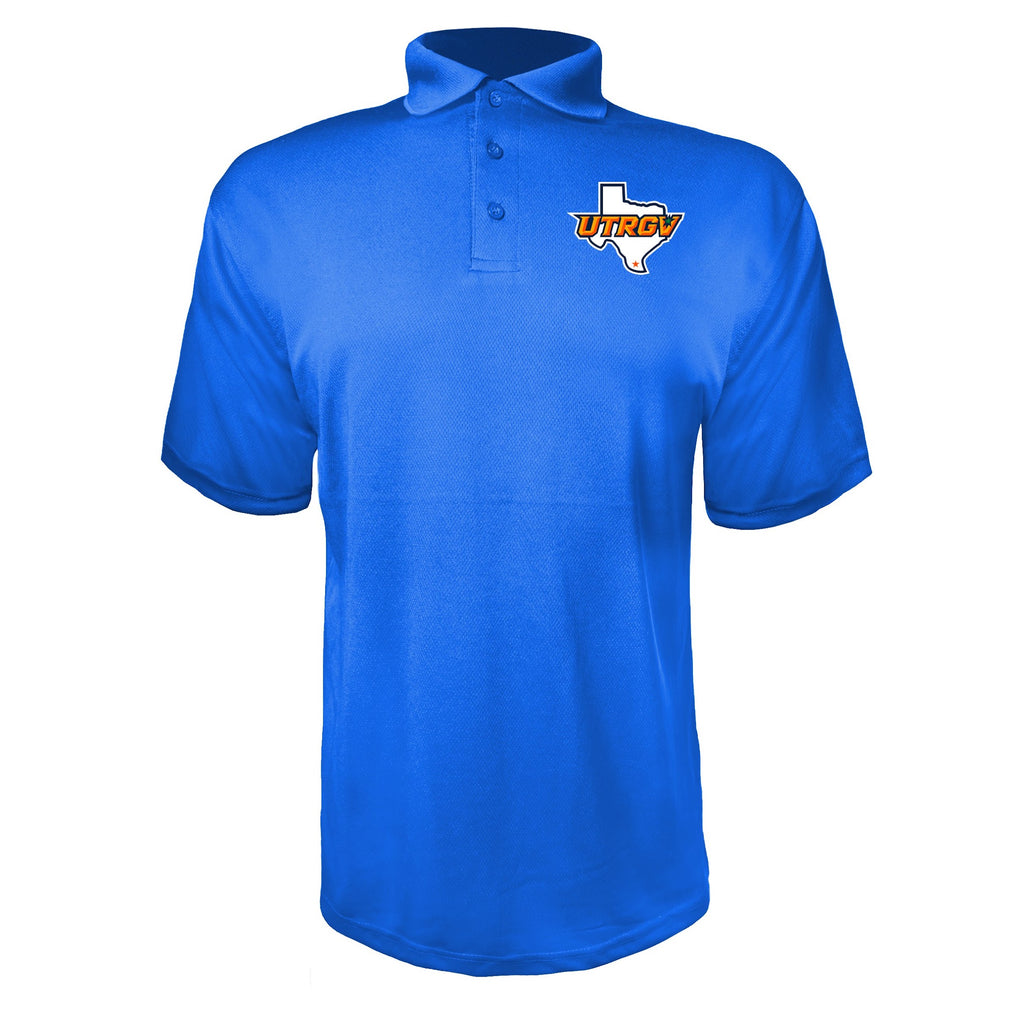 UTRGV Vaqueros Blue polyester polo