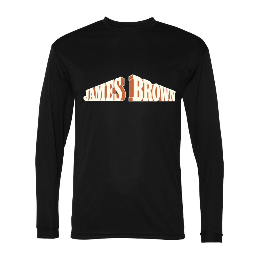 Men's James Brown Polyester Long Sleeve T-Shirt - Black