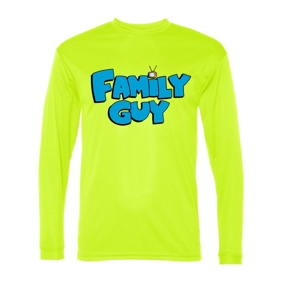Men's Family Guy Polyester Long Sleeve T-Shirt - Safety Yellow