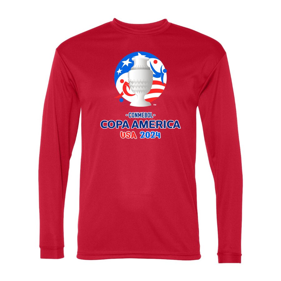 Men's Copa America 2024 Polyester Long Sleeve T-Shirt - Red